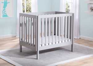 Delta Children Grey (180) Bennington Elite Mini Crib with Mattress, Hangtag  11