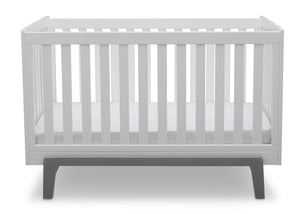 Delta Children Bianca White with Grey (166) Aster 3-in-1 Crib, Straight Crib View b3b 10