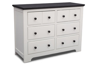 Delta Children Bianca with Rustic Ebony (135) Providence 6 Drawer Dresser, Angled View a3a 0
