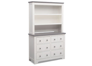 Delta Children Bianca with Rustic Haze (136) Providence 6 Drawer Dresser, with Bookcase/Hutch b5b 9