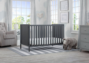 Delta Children Charcoal Grey (029) Heartland Classic 4-in-1 Convertible Crib, Room b1b 1