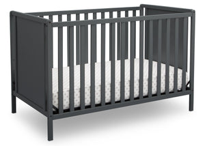 Delta Children Charcoal Grey (029) Heartland Classic 4-in-1 Convertible Crib, Crib Angle, b3b 14