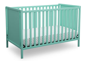 Delta Children Aqua (347) Heartland Classic 4-in-1 Convertible Crib, Crib Angle, e3e 32