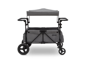 Jeep Wrangler Stroller Wagon by Delta Children, Grey (2148), canopy and roll-down shades for sun 2