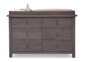 Serta Rustic Grey (084) Northbrook 6 Drawer Dresser, Front View with Props 1 6
