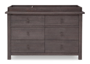 Serta Rustic Grey (084) Northbrook 6 Drawer Dresser, Front View with Top a3a 4