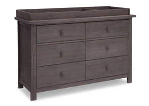 Serta Rustic Grey (084) Northbrook 6 Drawer Dresser, Side View with Top 7