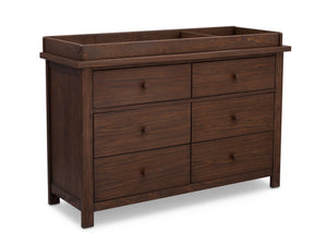 Serta Rustic Oak (229) Northbrook 6 Drawer Dresser, Side View with Top b4b 12