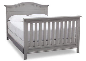 Serta Grey (026) Bethpage 4-in-1 Crib, Side View with Full Size Bed a7a 8