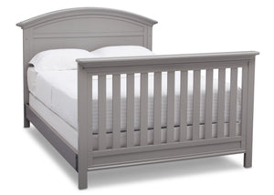 Serta Grey (026) Adelaide 4-in-1 Crib, Side View with Full Size Platform Bed Kit (for 4-in-1 Cribs) 700850 and Footboard a7a 7
