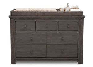 Serta Rustic Grey (084) Langley 7 Drawer Dresser, Front View with Props a3a 4