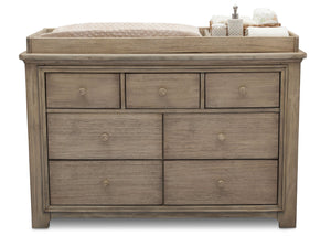 Serta Rustic Driftwood (112) Langley 7 Drawer Dresser, Front View with Props b3b 7