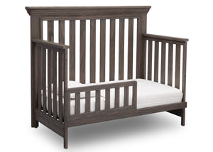 Serta Rustic Grey (084) Langley 4-in-1 Crib Right View Toddler Bed Conversion a3a 4