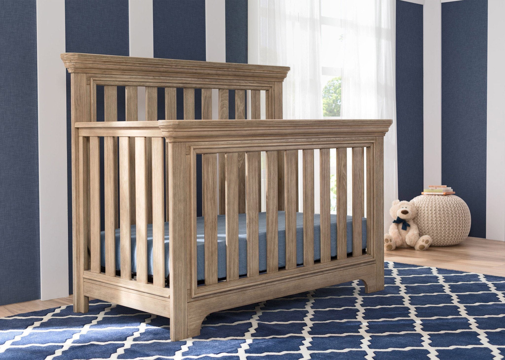 Rustic cheap oak crib