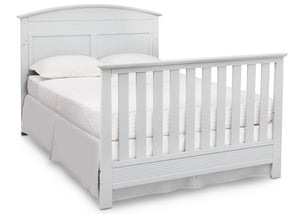 Serta Bianca White (130) Ashland 4-in-1 Convertible Crib, Right Full Bed View with Footboard b6b 13