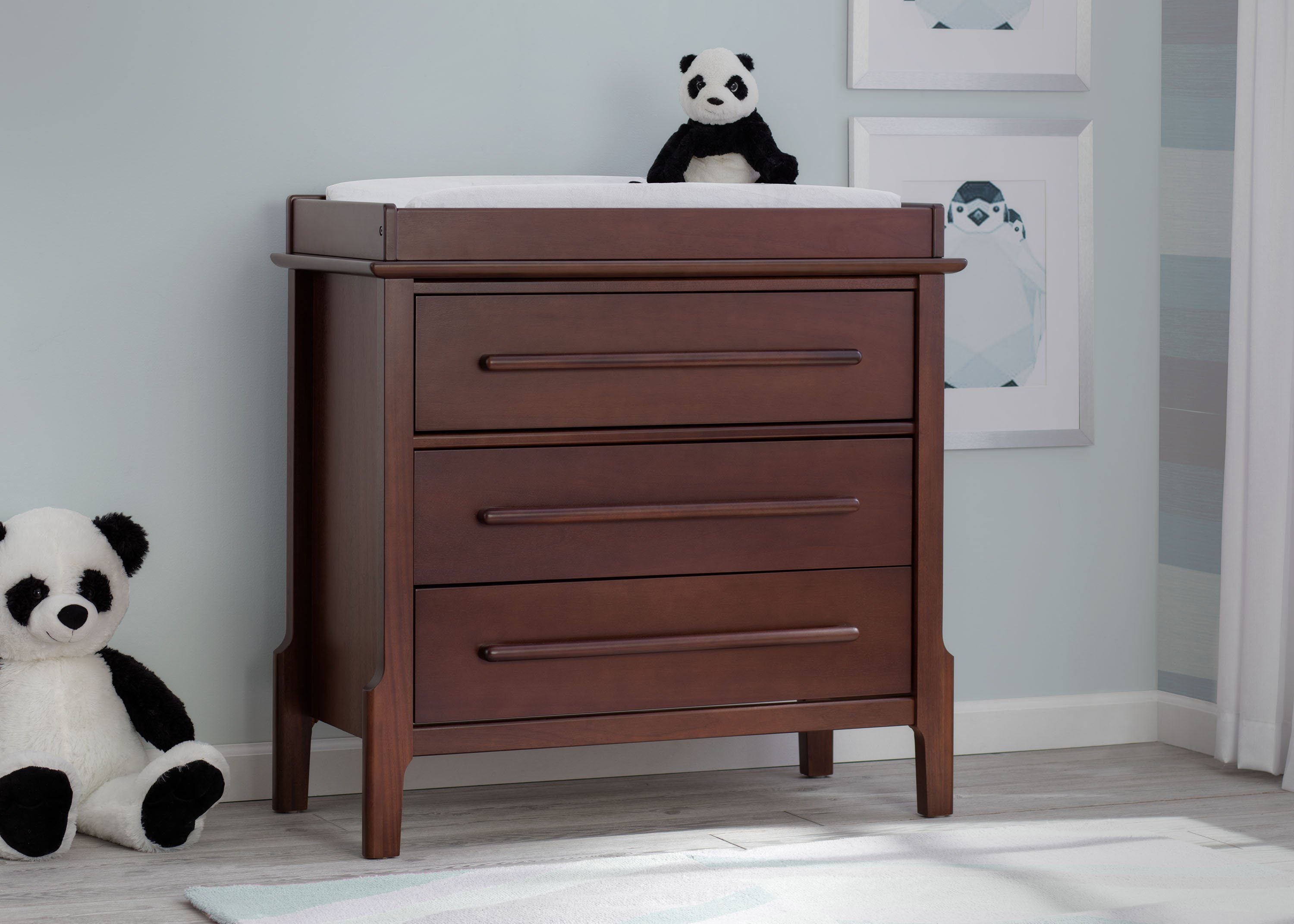 Serta mid century modern 3 drawer dresser with changing top clearance