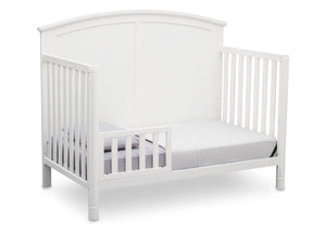 Delta Children White (100) Somerset 4-in-1 Crib Side View, Toddler Bed Conversion a4a 5