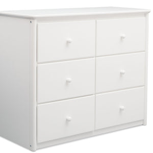 Delta Children White (100) Somerset 6 Drawer Dresser Side View a2a 1
