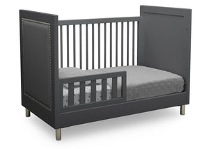 Delta Children Charcoal Grey (1323) Avery 3-in-1 Convertible Crib (708130), Right Toddler Bed Silo View 11