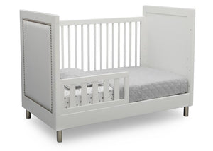 Delta Children Bianca White (1321) Avery 3-in-1 Convertible Crib (708130), Right Toddler Bed Silo View 6