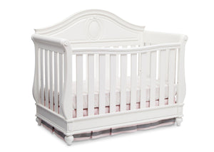 Delta Children White Ambiance (108) Princess Magical Dreams 4-in-1 Crib Side View, Crib Conversion 7