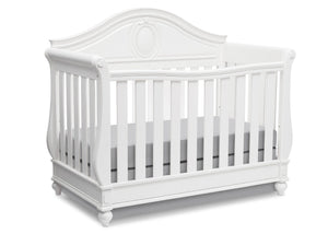 Delta Children White Ambiance (108) Princess Magical Dreams 4-in-1 Crib Side View, Crib Conversion b4b 0