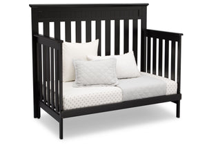 Delta Children Black (001) Chalet 4-in-1 Crib, angled conversion to daybed, c4c 8