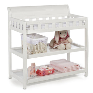 Delta Children White (100) Bentley Changing Table, Right View with Props a1a 18
