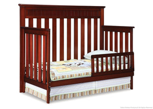 Delta Children Betony Cherry (627) Chalet 4-in-1, Toddler Bed Conversion with Toddler Guard Rail d3d 7