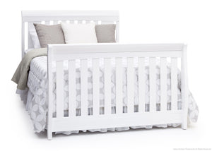 Delta Children Bianca White (130) Clermont 4-in-1 Crib, Full-Size Bed Conversion a5a 6