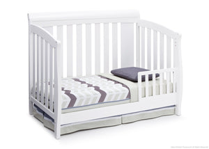 Delta Children Bianca White (130) Clermont 4-in-1 Crib, Toddler Bed Conversion a3a 4