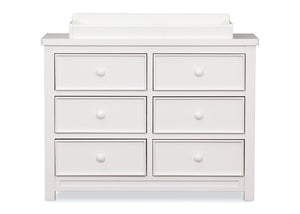 Delta Children White Ambiance (108) Bennington Sleigh 6-Drawer Dresser Front View with Changing Top a3a 2