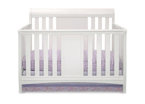 Delta Children White Ambiance (108) Bennington Sleigh 4-in-1 Crib, Crib Conversion Front View a1a 0