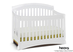 Delta Children White (100) Solutions Curved 4 in 1 Crib, With Seal, b6b 12