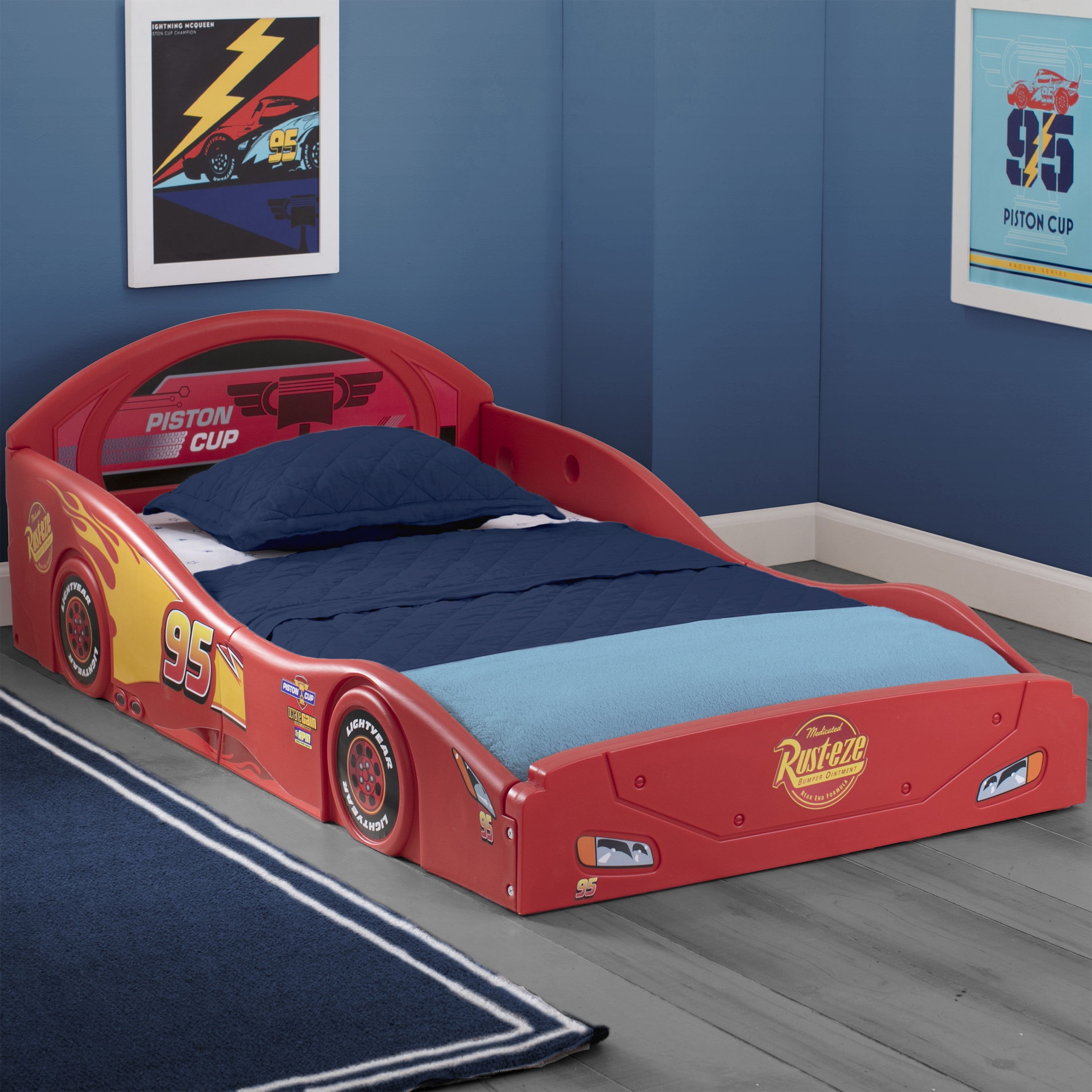 Cars Lightning McQueen Plastic Sleep and Play Toddler Bed