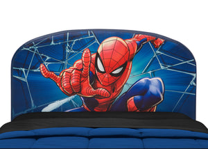 Delta Children Spider-Man Upholstered Twin Bed Spider-Man (1163), Headboard Detail View 6