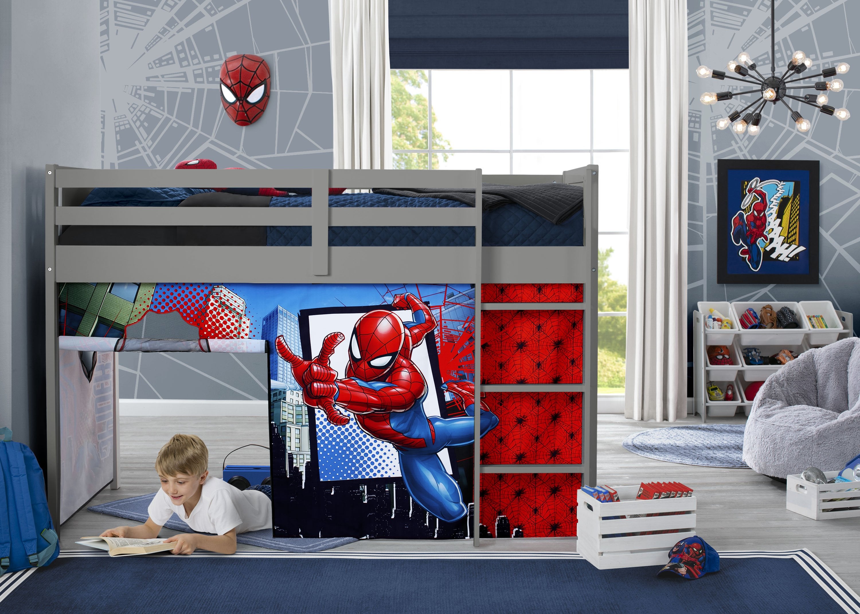 Spider-Man Loft Bed Tent Curtain Set for Twin Loft Delta Children