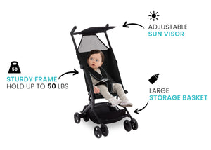 Delta Children Ultimate Fold N Go Compact Travel Stroller Black (001), Sturdy frame graphic a3a 5