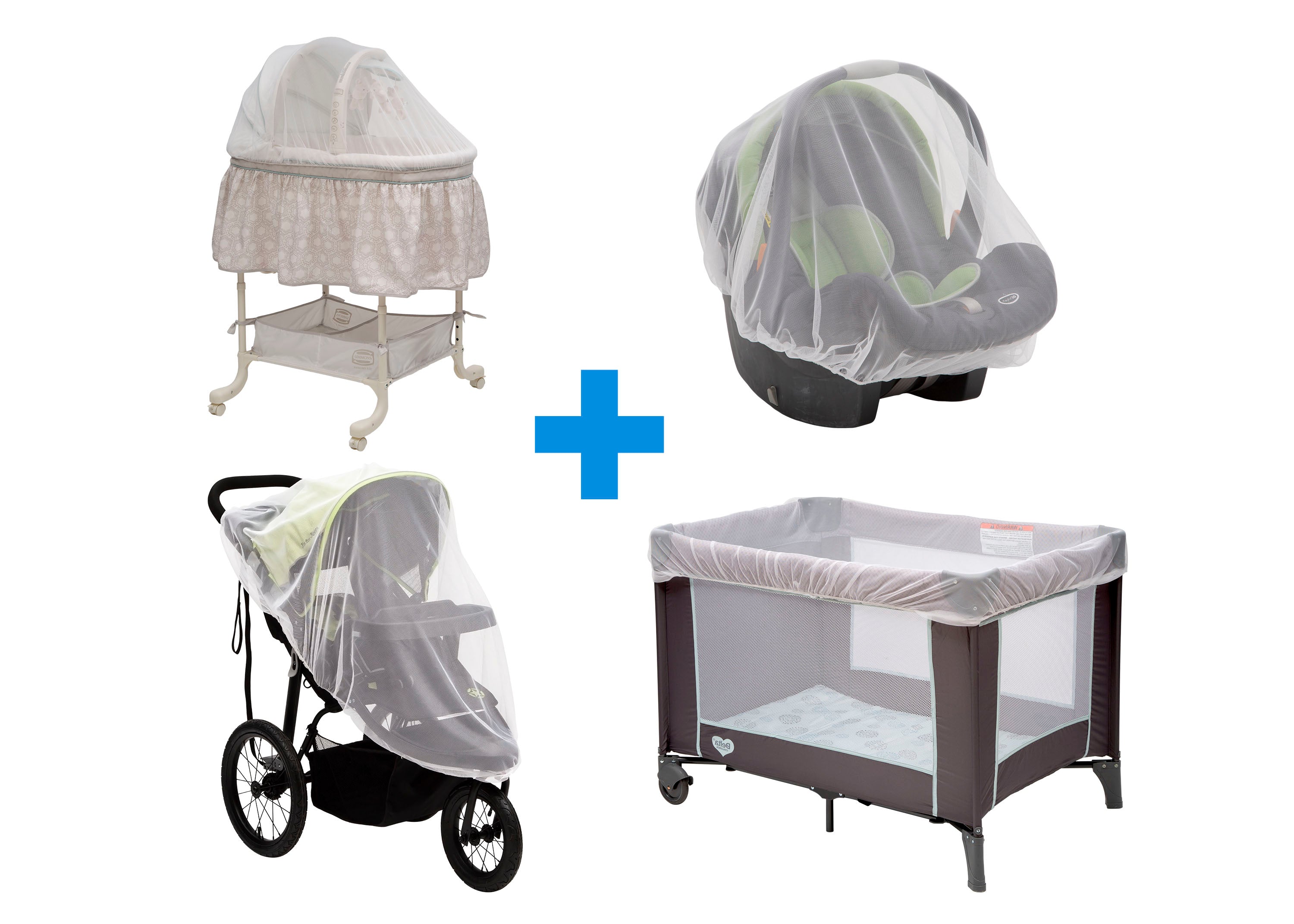 2-Pack of Universal Mosquito Nets for Strollers, Joggers