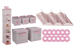 Delta Children Infinity Pink (693) 48 Piece Nursery Storage Set, Silo e2e 2