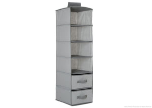 Delta Children Dove Grey (058) 6 Shelf Storage with 2 Drawers, Drawer Option a1a 12
