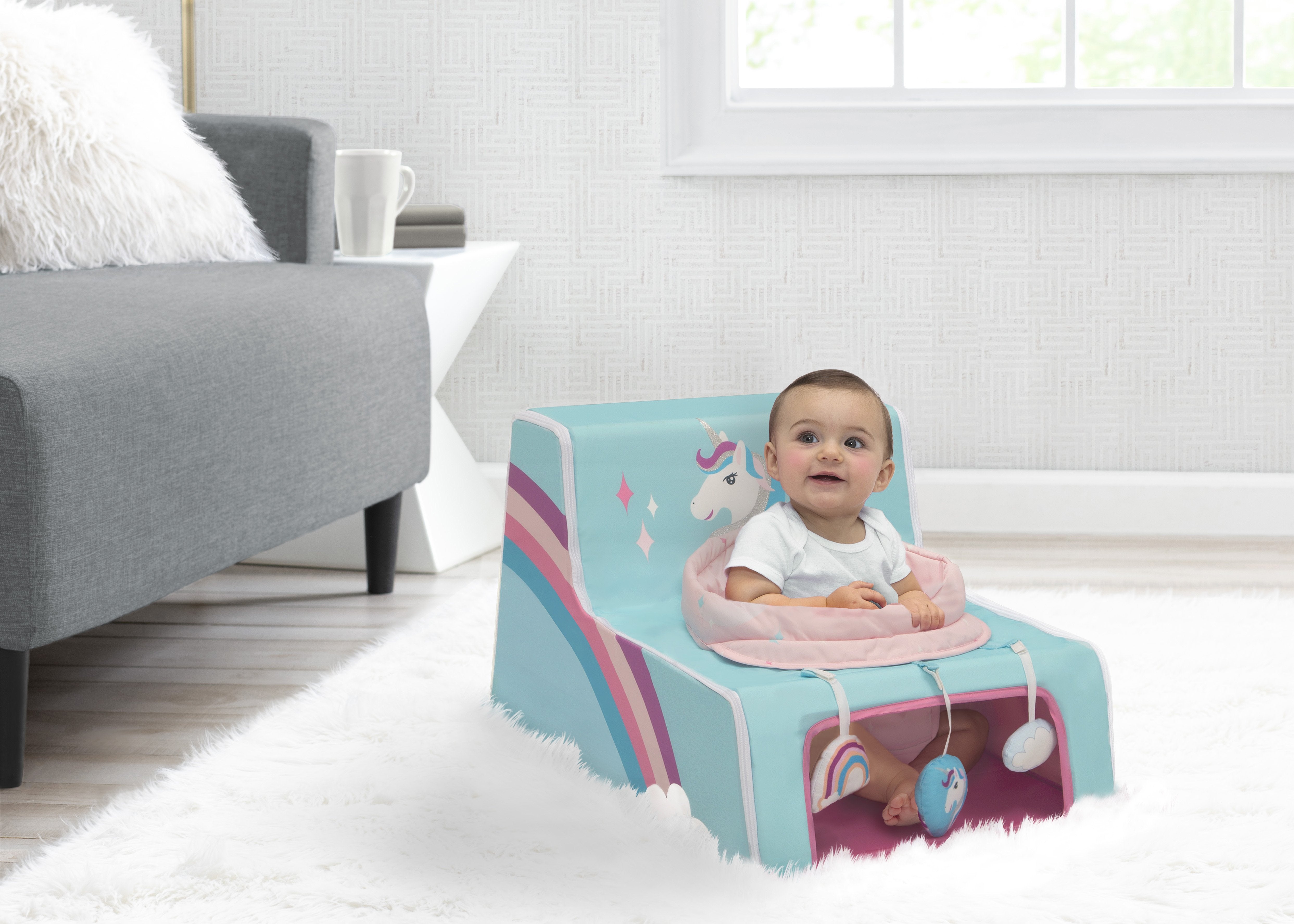 Unicorn Sit N Play Portable Activity Seat for Babies Delta Children