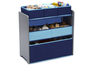 Delta Children Grey with Blue (026) Design and Store 6 Bin Toy Organizer, Right Silo View 0