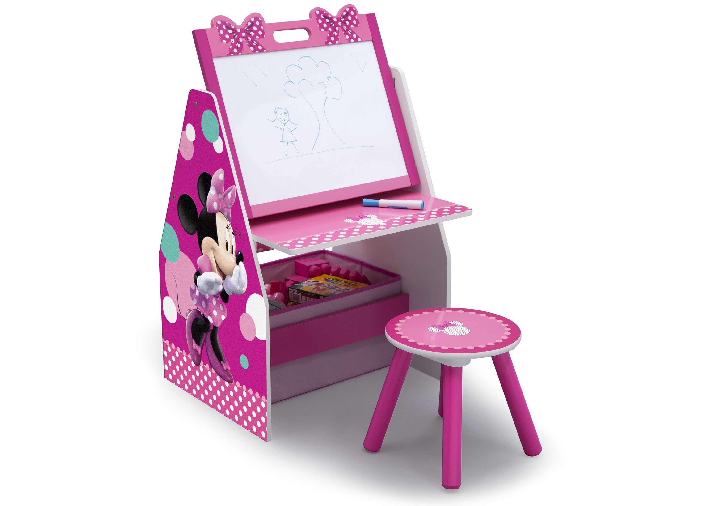 Minnie Mouse Deluxe Kids Art Table Easel, Desk, Delta Children