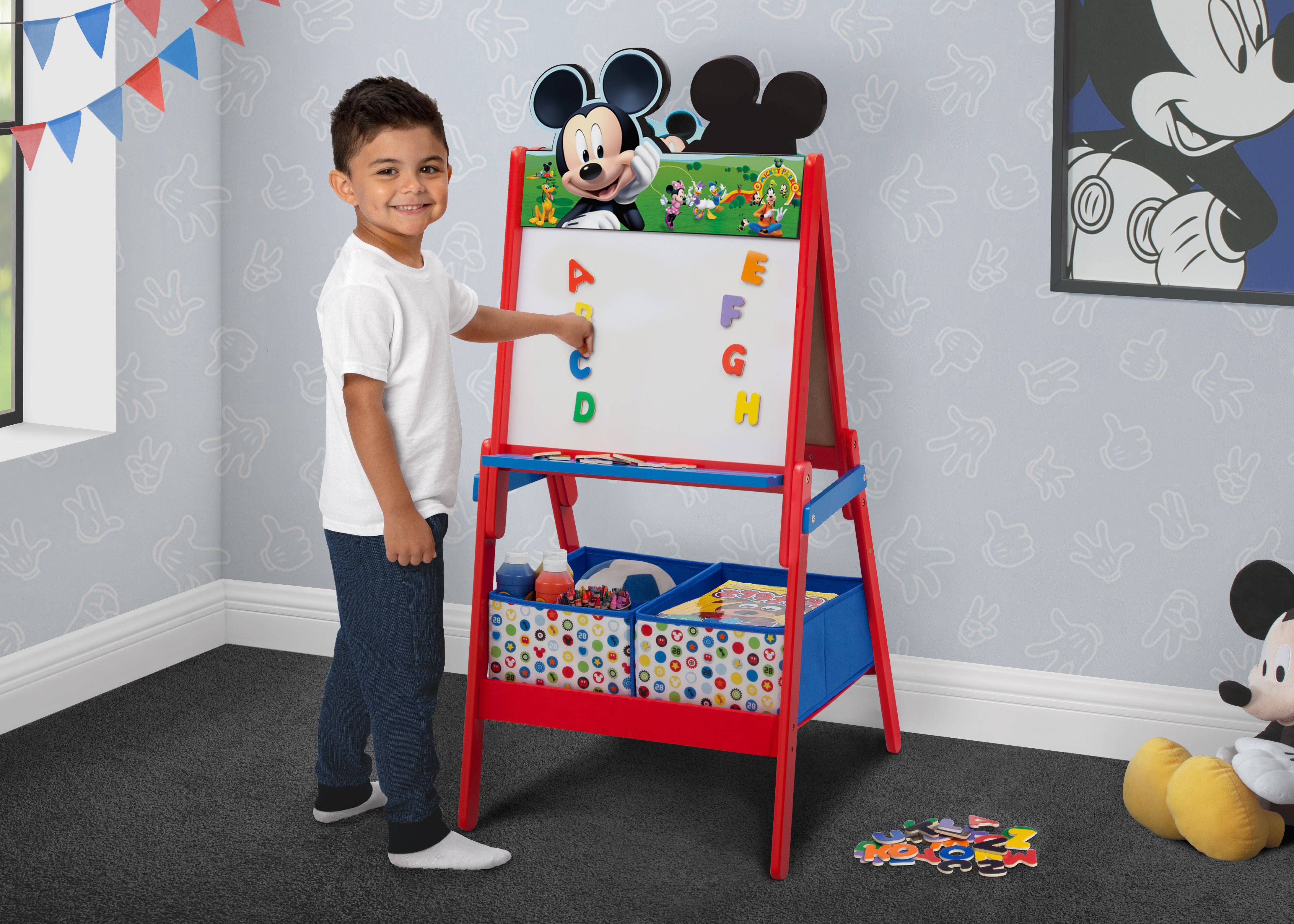 Mickey Mouse Wooden Double Sided Activity Easel - Delta Children