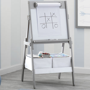 Delta Children Grey (026) Classic Kids Whiteboard/Dry Erase Easel with Paper Roll and Storage 10