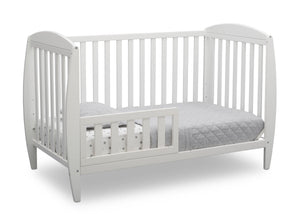 Delta Children Bianca White (130) Taylor 4-in-1 Convertible Crib (W10040), Silo Toddler Bed, b3b 5