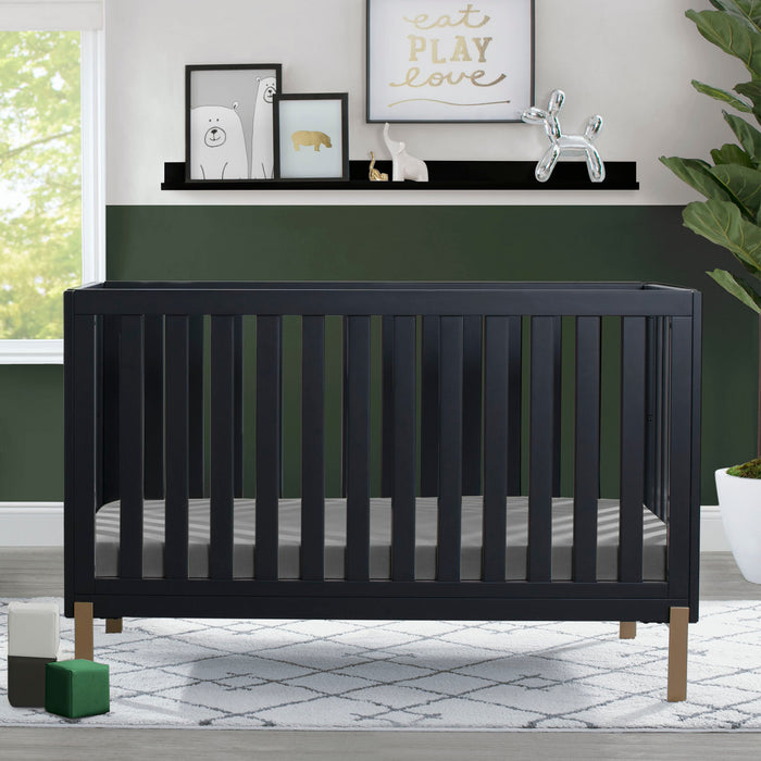 Hendrix 4-in-1 Convertible Crib Midnight Grey with Metal (1361)