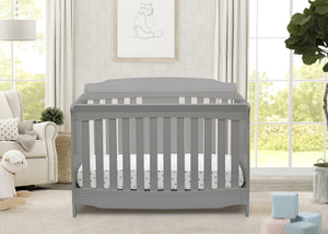 Delta Children Grey (026) Westminster 6-in-1 Convertible Crib, Front Crib Silo View 0