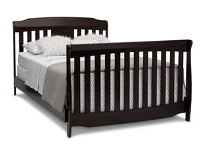 Delta Children Dark Chocolate (207) Westminster 6-in-1 Convertible Crib, Right Full Bed Silo View 21